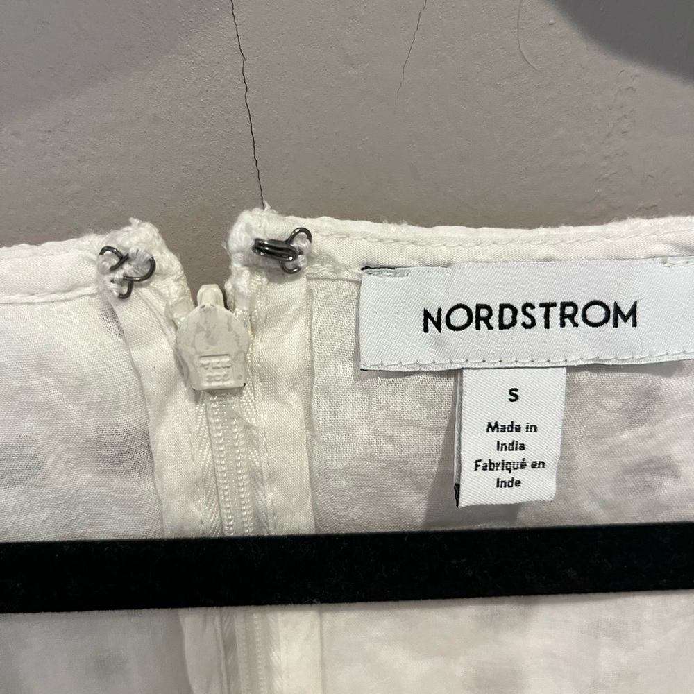 NWT Nordstrom White Eyelet Tiered Midi Dress, size Small - Picture 7 of 9